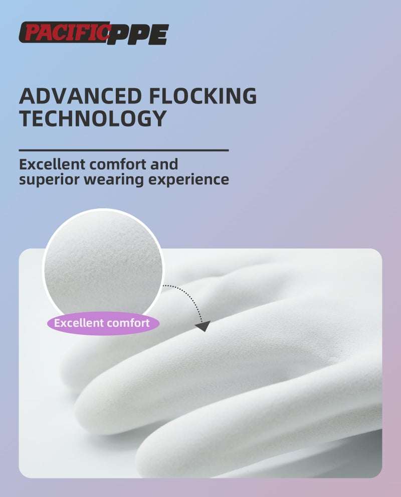 PACIFIC PPE 4 Pairs Reusable Dishwashing Cleaning Gloves with Latex Free, Cotton Lining, Kitchen Gloves, Purple, Small - Image 3